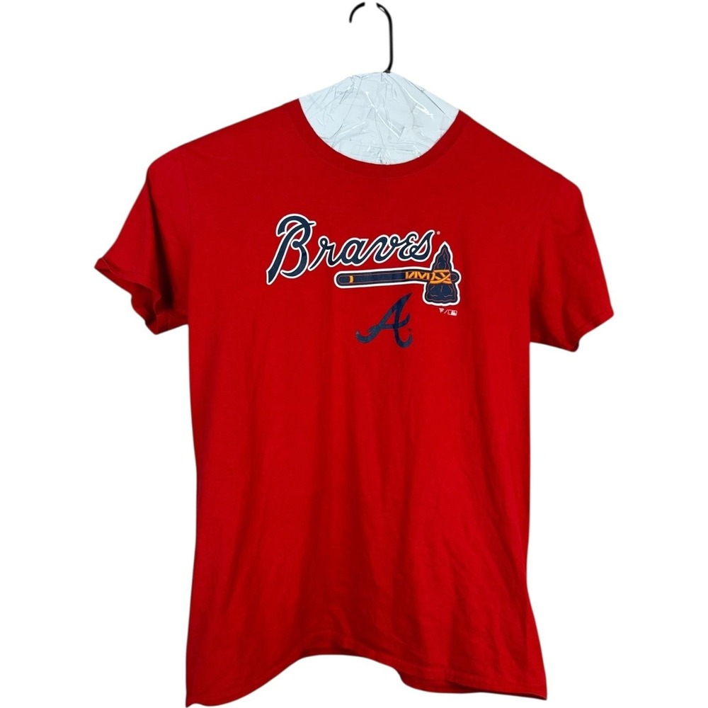 Atlanta Braves Shirt Mens Small Red MLB Baseball Fanatics Graphic Tee Logo